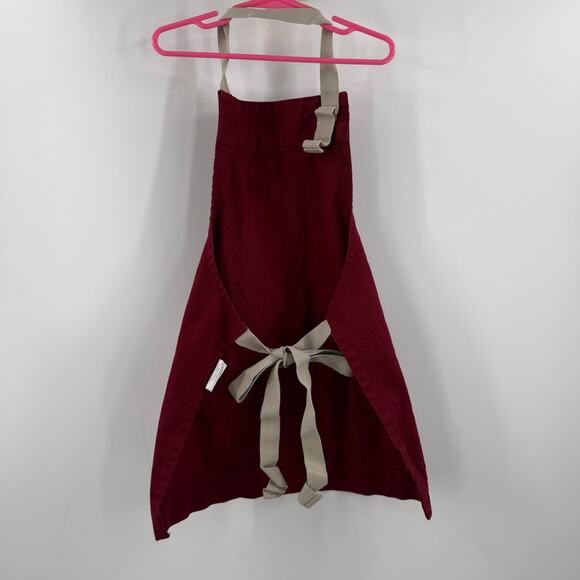 KAF HOME AYESHA CURRY Kids Apron 100% Cotton Chef & Hostess Canvas Oxblood - Picture 4 of 13